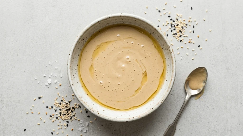 Does Tahini Sauce Have Dairy? - editorial hero food photograph