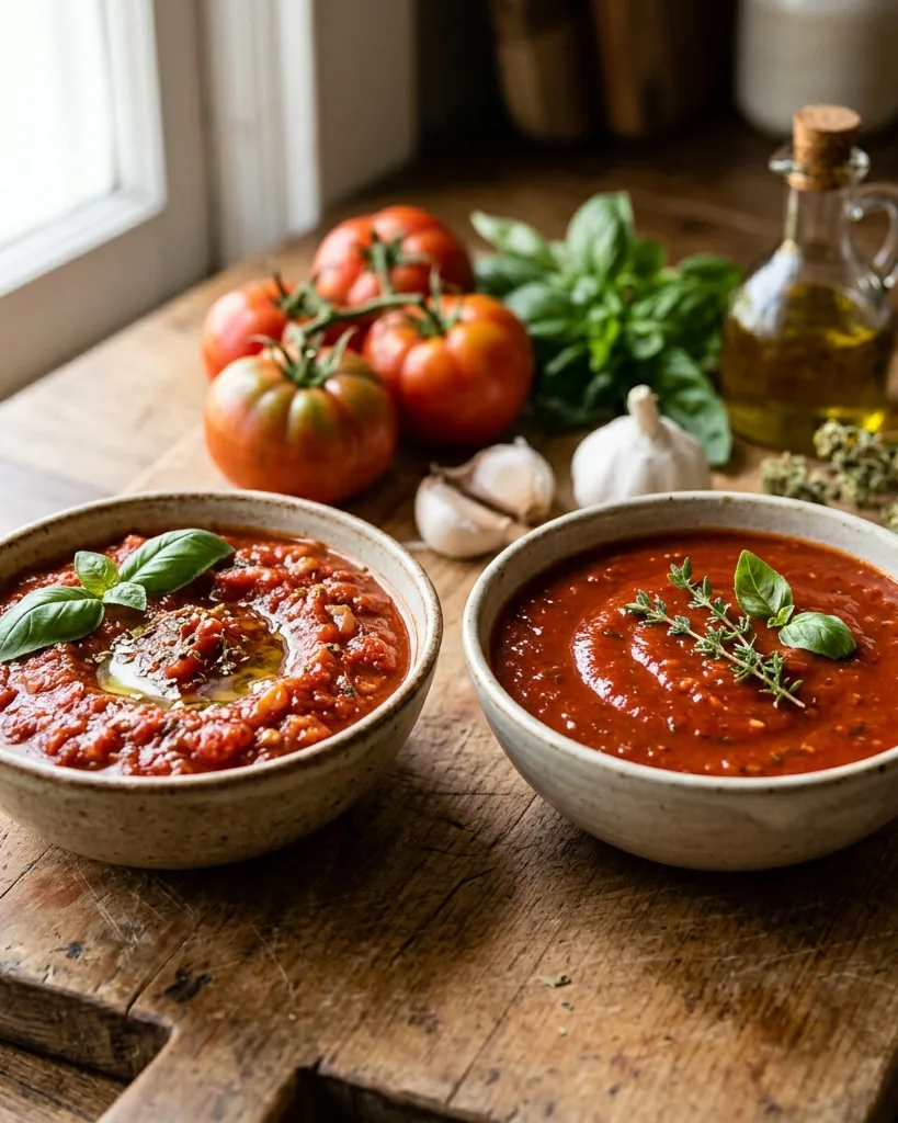 Close-up illustrating why Pizza Sauce Is Different From Pasta Sauce