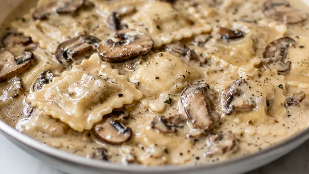 Creamy Mushroom Ravioli Sauce - Mushroom ravioli: Craft a rich, creamy sauce for your favorite ravioli featuring browned mushrooms, aromatic herbs, and a hint o