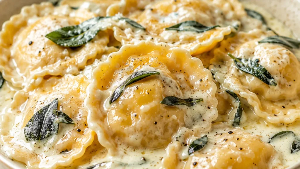 Creamy Butternut Ravioli in 15 Min!