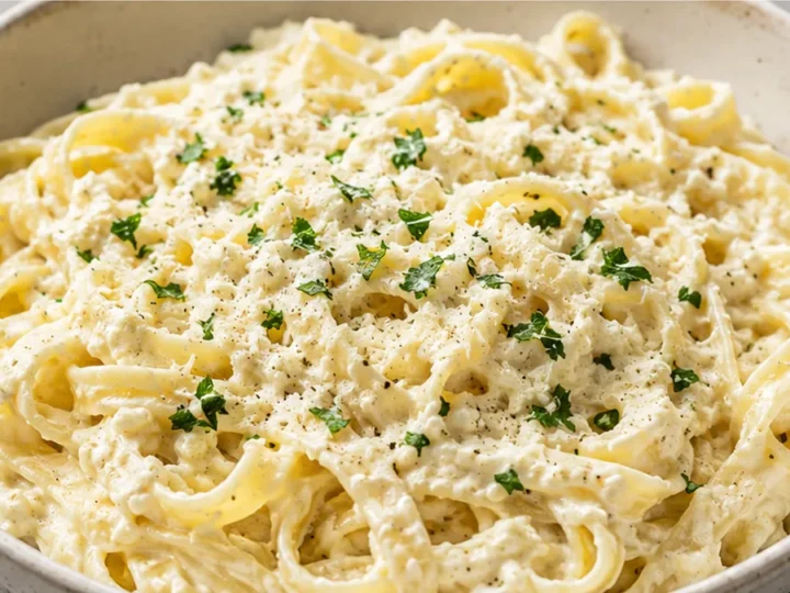 Creamy Cottage Cheese Alfredo Pasta