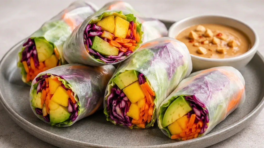 Avocado Mango Spring Rolls: Fresh & Irresistible! Mango Spring Rolls: assemble these fresh, bright rolls with crisp veggies and sweet mango, perfect for a light