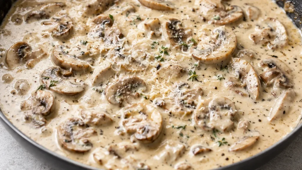 Creamy Mushroom Parmesan Sauce: So Rich & Dreamy! - mushroom sauce - Mushroom sauce: master this creamy Parmesan recipe in under 25 minutes. Perfect for elevati