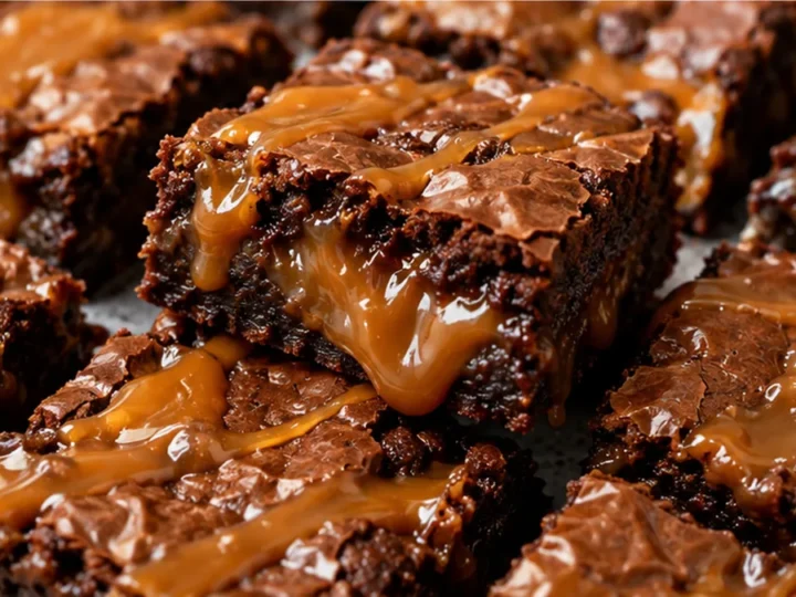 Gooey Caramel Brownies