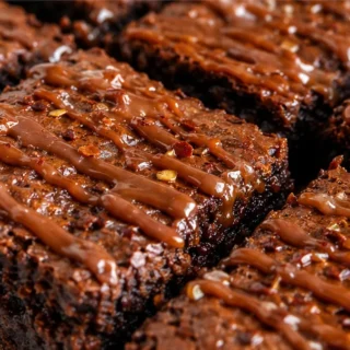 Spicy Cajeta Brownies - chile brownies